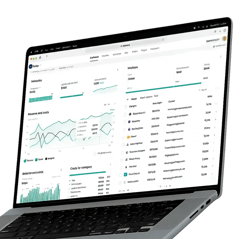 SWIPE dashboard showing business finances at a glance